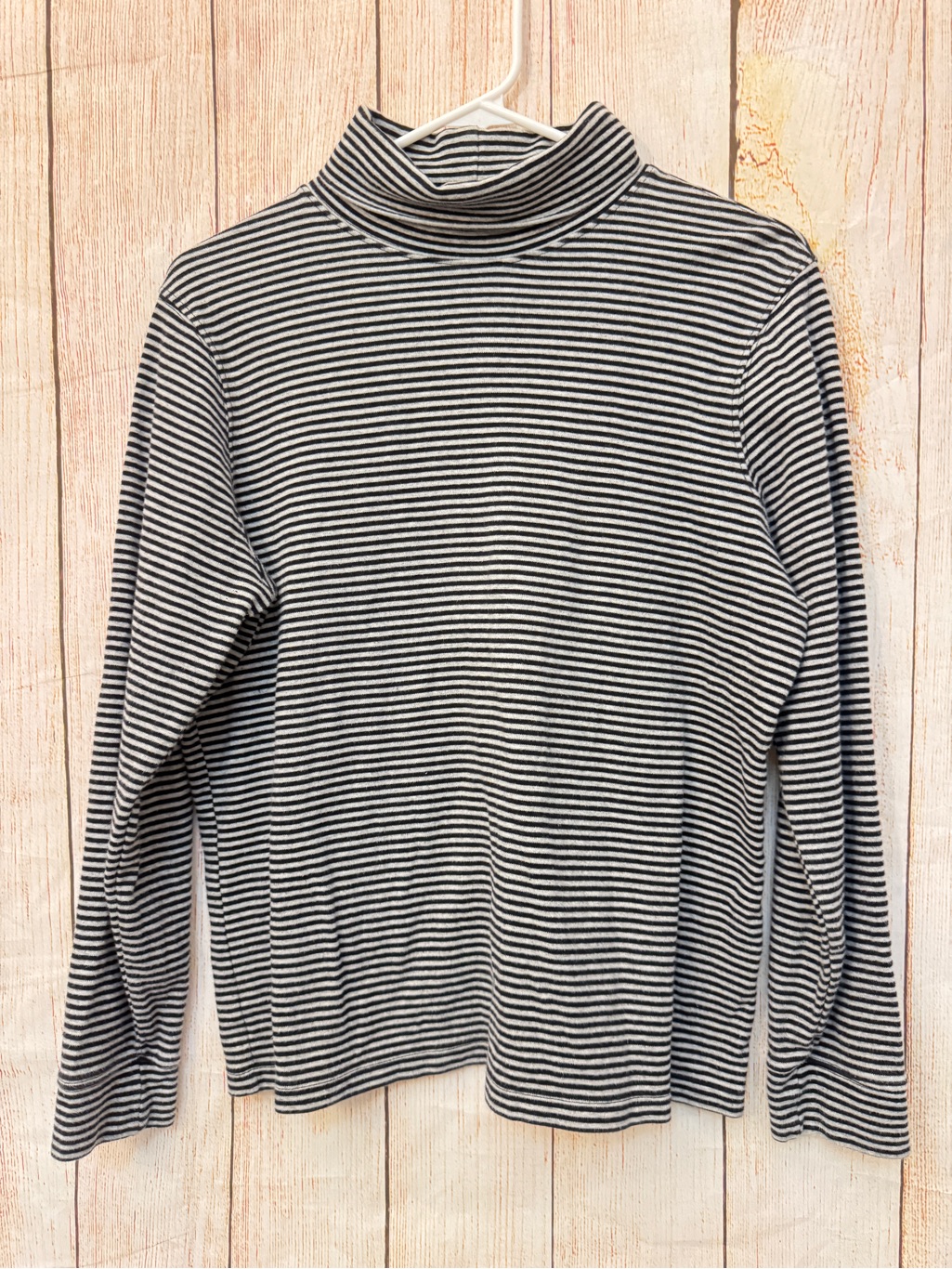 L.L. Bean Black & White Striped Turtleneck Women’s L